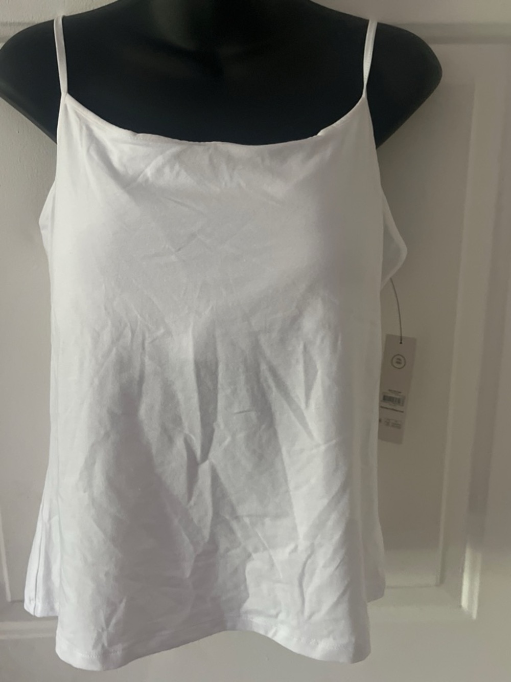 No Boundaries White Slim Spaghetti Strap Tank Top